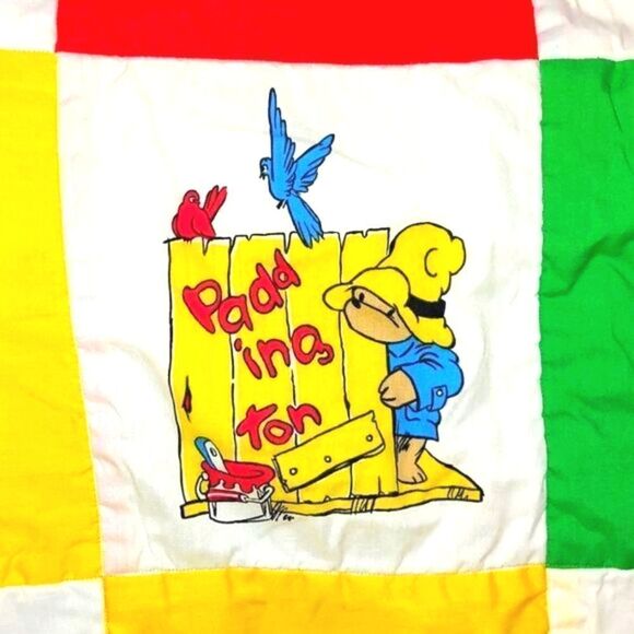 Vintage Handmade Paddington Bear Quilt - Picture 3 of 5